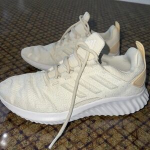 Women 6 Adidas Bounce Running Shoes Athletic Comfort Lightweight White Ivory Off